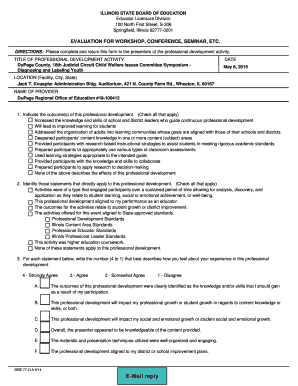 Illinois Professional Development Evaluation Form