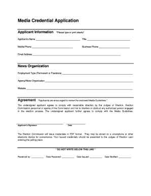 Media Credential Application