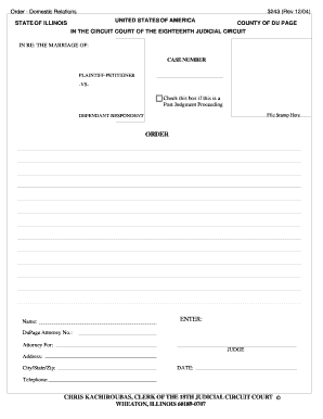 Domestic Relations Order Form 3243