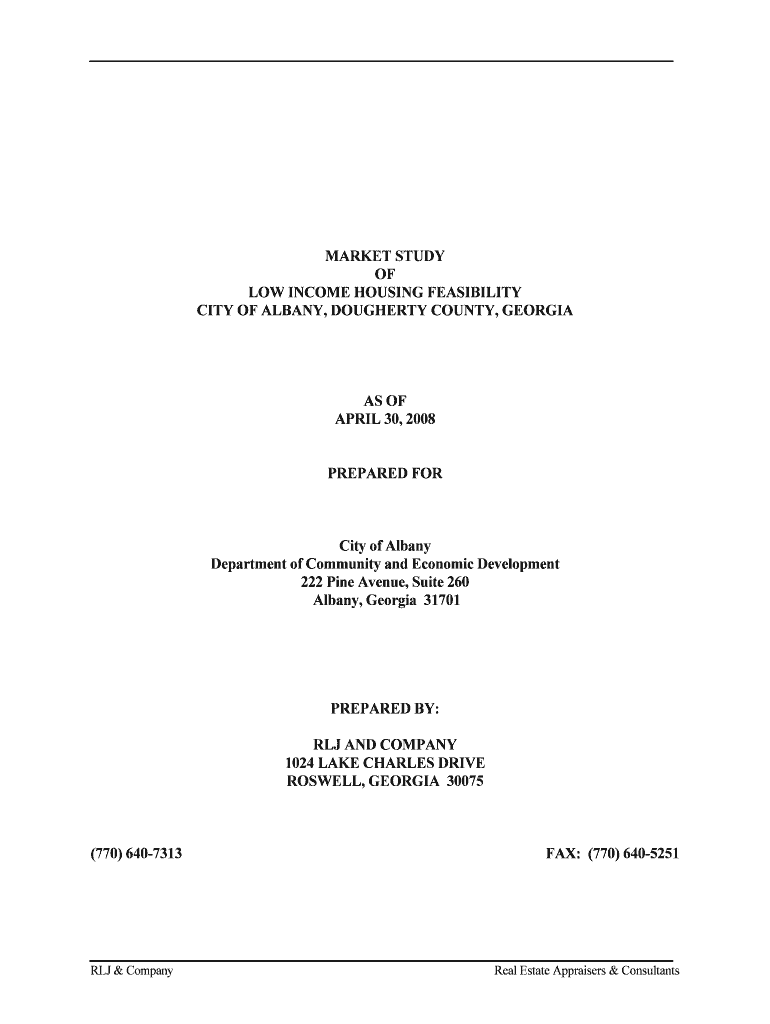 Fillable Online albany ga LOW HOUSING FEASIBILITY albany ga