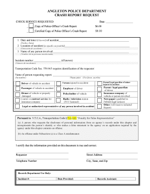 Crash Report Request Form