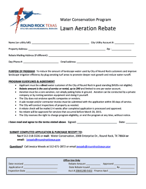 Printable employment application - Lawn Aeration Rebate - Round Rock Texas