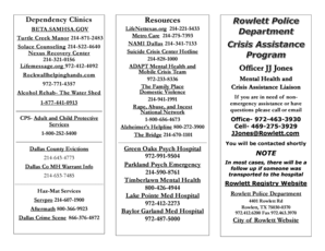 Mv3598 - Dependency Clinics Resources - Rowlett - ci rowlett tx