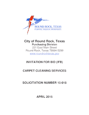 Request letter for sewer connection - 3 15-018 Carpet Cleaning Services - IFB - Final - roundrocktexas