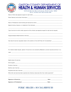 PUBLIC HEALTH SOCIAL SERVICES - Gaston County
