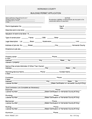 Hernando County Building Permit Application