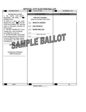 City Election Ballot