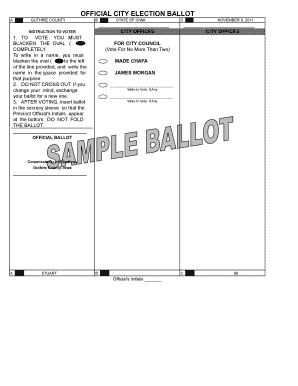 City Election Ballot