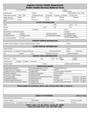 Public Health Services Referral Form
