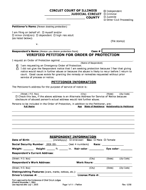 Illinois Order of Protection Petition