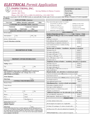 Oregon Electrical Permit Application