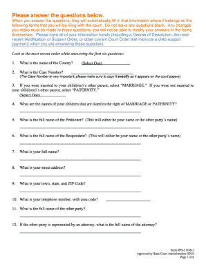 Indiana Child Support Modification Form