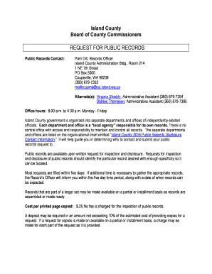 Washington Public Records Request Form