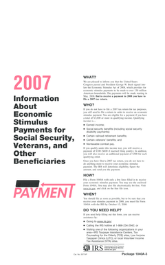 2007 US Economic Stimulus Payment Form 1040A