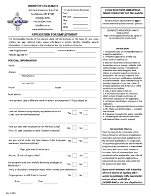 Los Alamos County Employment Application