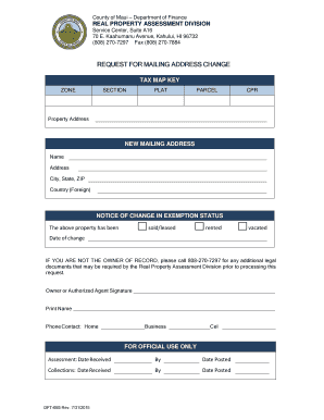 Hawaii Property Mailing Address Change Request
