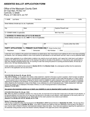 Illinois Absentee Ballot Application