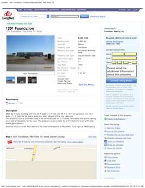 Orem timecard - LoopNet - 1201 Foundation Industrial-Business Park Pilot Point TX - cityofpilotpoint