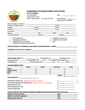 COMMERCIAL BUILDING PERMIT APPLICATION - Tomball