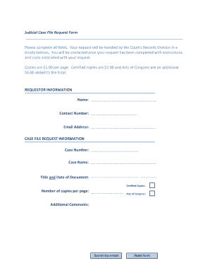 Judicial Case File Request Form