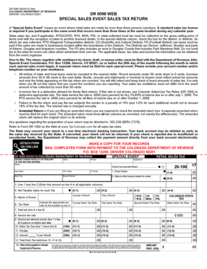 Colorado Special Sales Event Sales Tax Return