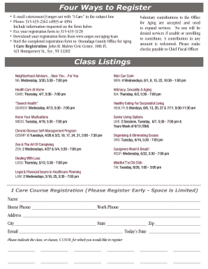 I Care Registration Form