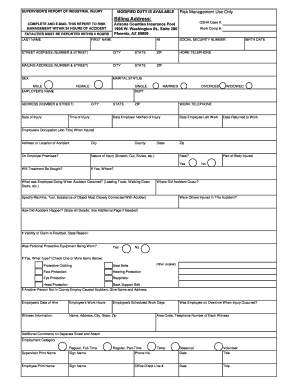 Supervisor Report of Injury Form
