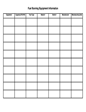 Fuel Burning Equipment Information Form