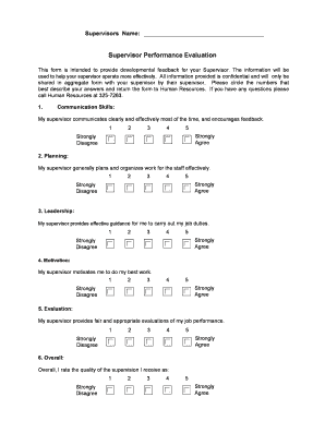 Supervisor Performance Evaluation Form