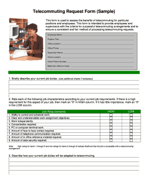 Telecommuting Request Form