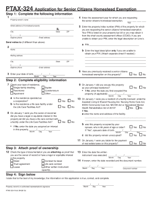 Illinois Senior Citizens Homestead Exemption Form