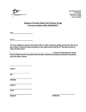 Texas Penalty Delay Request for Seniors