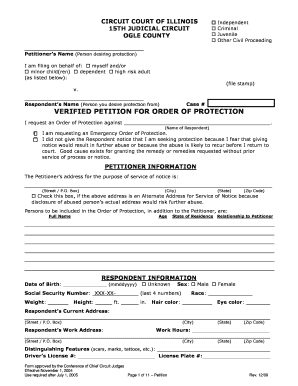 Illinois Order of Protection Petition