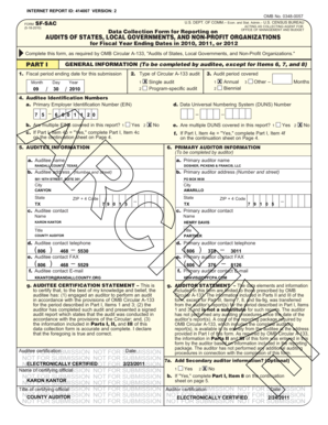 Form SF-SAC for OMB Circular A-133 Audits
