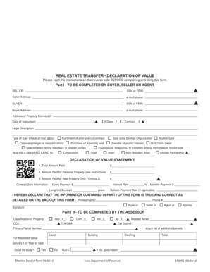 Iowa Real Estate Transfer - Declaration of Value