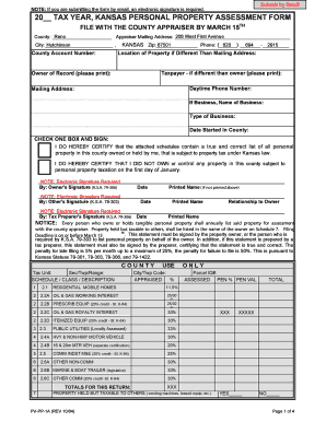 Kansas Personal Property Assessment Form