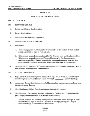 Handwriting analysis chart - CITY OF TOMBALL S TANDARD SPECIFICATION PROJECT