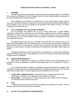 Gap form - GUIDELINES FOR FILMING IN TOMBALL, TEXAS - ci tomball tx