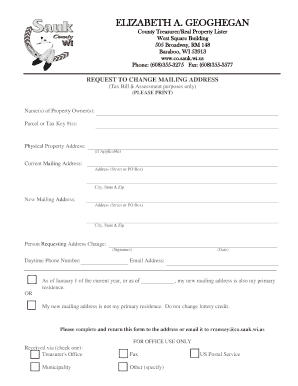 Request to Change Mailing Address