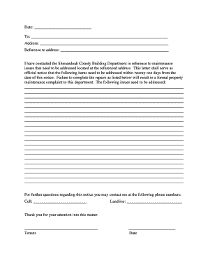 Property Maintenance Notice