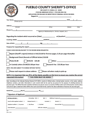 Colorado Criminal Justice Records Request Form