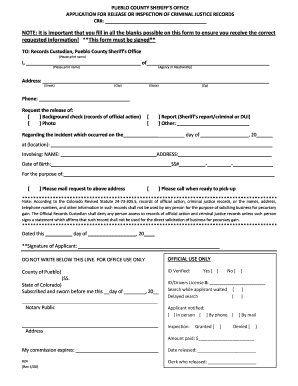 Colorado Criminal Justice Records Request Form