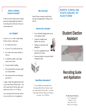 North Carolina Student Election Assistant Application