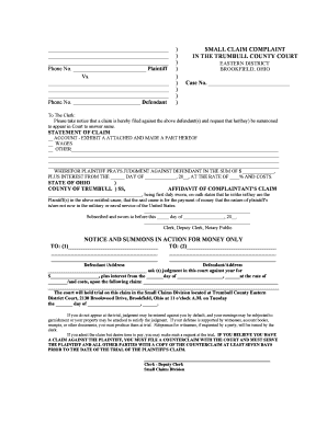 Small Claim Complaint