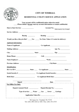 Auto accident release form - Residential Utility Application 3-26-08 - Tomball TX - ci tomball tx