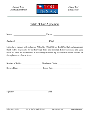 Form mcsa 5876 - Table Chair Agreement Phone - tooltexasorg