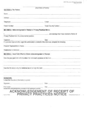 Wisconsin Dental Association Patient Registration Form
