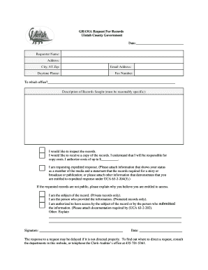 GRAMA Request For Records