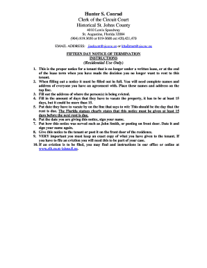 Florida 15-Day Notice of Termination