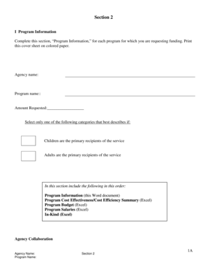 Program Funding Request Form